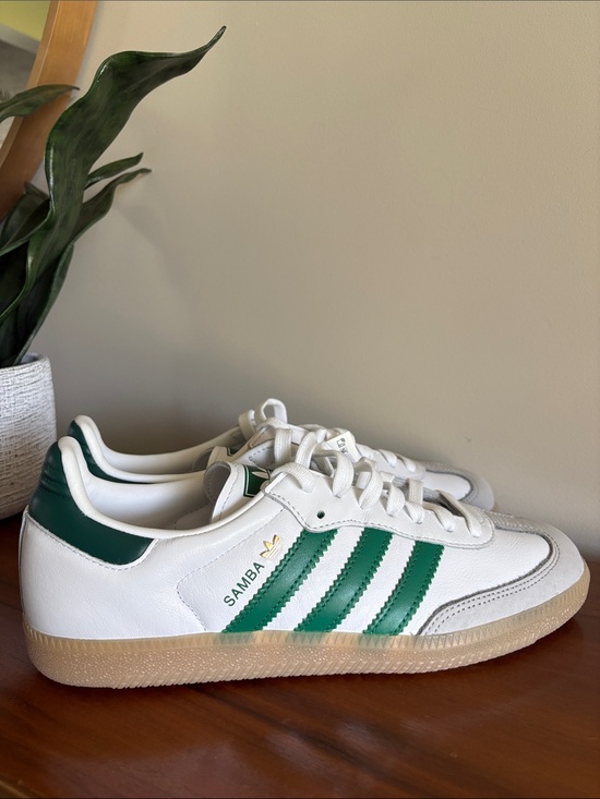 adidas Shoes - Adidas Samba OG Cloud White Bold Green Collegiate Green Gum NWT Women’s